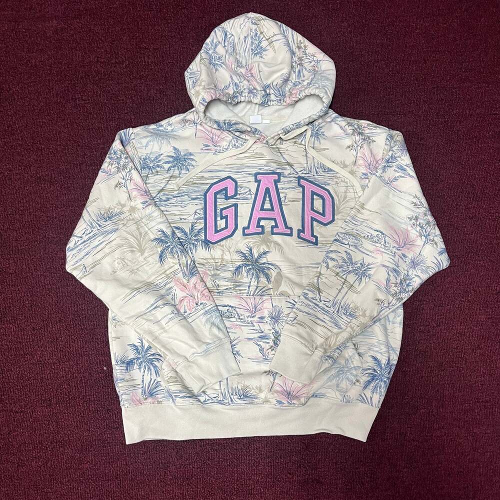 Gap x LoveShackFancy Blue Floral Arch Logo Relaxed Hoodie M